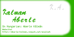 kalman aberle business card